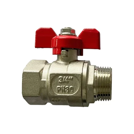brass t handle valve male female thandle side