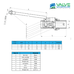 brass float valve arm diagram measurements dimensions trough