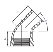 45 degree elbow diagram