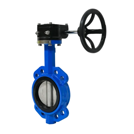 Butterfly Valve Wafer Gear Operated Ductile Iron EPDM Disk WEEL DN100 100mm 4" Side 3