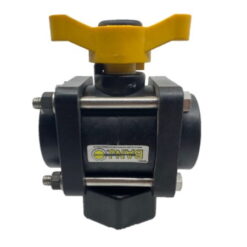 Banjo Poly 3-way Bottom Load Viton Seal Ball Valve