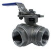 Stainless Steel 316 3-way Ball Valve L-port Lever Female BSP