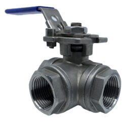 Stainless Steel 316 3-way Ball Valve L-port Lever Female BSP