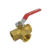 Brass 3-way Ball Valve L-port Lever Operated Female BSP Thread