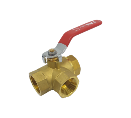 Brass 3-way Ball Valve L-port Lever Operated Female BSP Thread