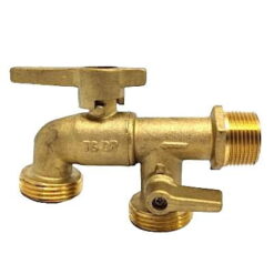Brass Quarter Turn Tap Dual Outlet Male BSP Thread