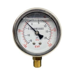 Compound Gauge 100mm Liquid Filled Dial Bottom Entry