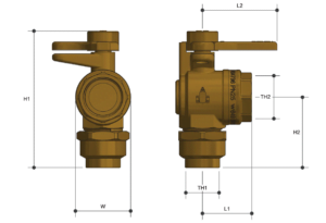 WATER SERVICE BALL VALVES Right Angle FL X FI Lockable