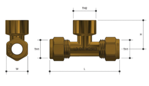 COPPER COMPRESSION Tee Double Union