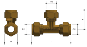 COPPER COMPRESSION Tee Triple Union