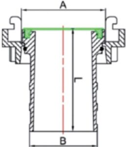 Aluminium Storz Fitting x Hose Tail Adaptor Diagram
