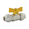 Brass T-handle Ball Valve Flare Compression Union Tested