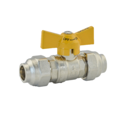 Brass T-handle Ball Valve Flare Compression Union Tested