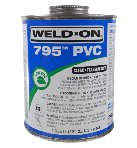 Weld-On Clear PVC Solvent Glue