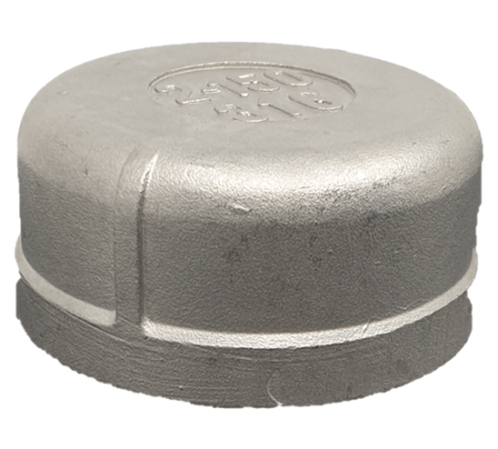 Stainless Steel 316 Round Cap Female BSP Thread Pipe Fitting - Image 3