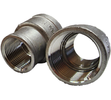 Stainless Steel 316 Reducing Socket Female x Female BSP Thread Pipe Fitting - Image 2