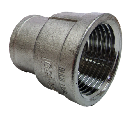 Stainless Steel 316 Reducing Socket Female x Female BSP Thread Pipe Fitting