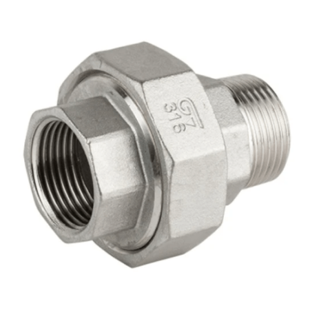 Stainless Steel 316 Barrel Union Male x Female BSP Thread Pipe Fitting
