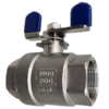 SS 316 T-handle Ball Valve 2-piece Female BSP Thread Full Bore