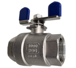 SS 316 T-handle Ball Valve 2-piece Female BSP Thread Full Bore