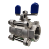 SS 316 T-handle Ball Valve 3-piece Female BSP Thread Full Bore