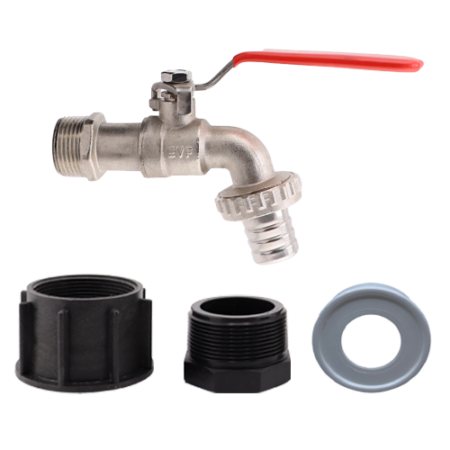 IBC Tank Adaptor Kit Ball valve hose outlet