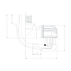 male elbow 90 degrees metric philmac bsp poly polypropylene fitting