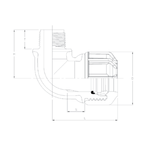 male elbow 90 degrees metric philmac bsp poly polypropylene fitting