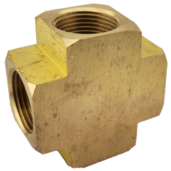 female brass cross bsp threaded four way