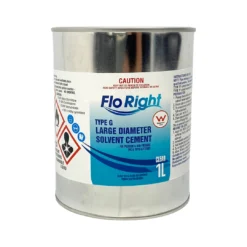 solvent pvc adhesive cement large bore diameter upvc pipe glue Flo Right 1L Clear