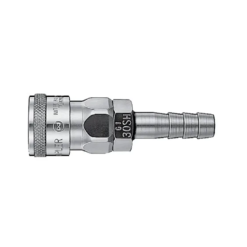 Nitto Kohki SS Quick Connect Socket x Hose Barb Hi Cupla