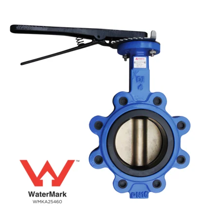 Ductile Iron Lever Operated Lugged Butterfly Valve Stainless Steel Disc EPDM Seat Table E Watermark - Image 2