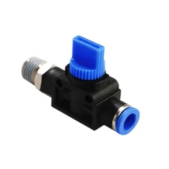 Nylon Push In Air Fitting Shut Off Valve Male BSP x Metric Tube