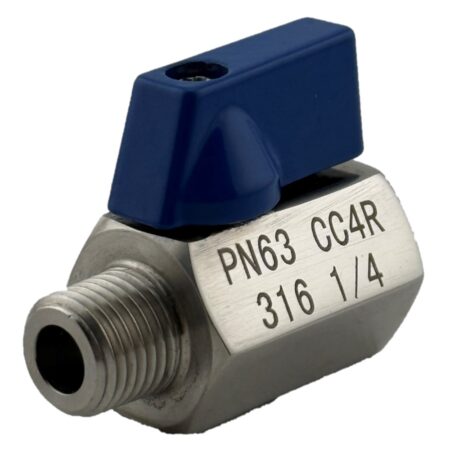 Stainless Steel 316 Mini Ball Valve Male x Female BSP Thread General Purpose